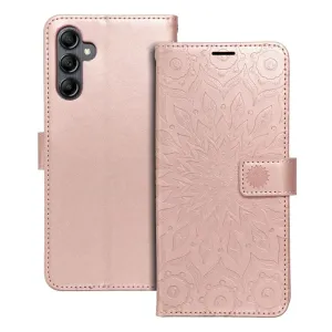 Pouzdro Flip Mezzo Book Samsung A145 Galaxy A14, A146 A14 5G vzor mandala růžovo zlaté