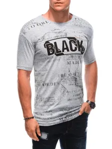 Buďchlap Jedinečné šedé tričko s nápisem BLACK S1903 #5044863