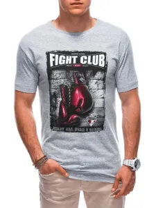 Buďchlap Pánské šedé tričko Fight S1861 #4773885