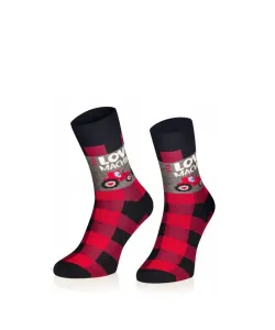 Intenso 0549 Follow Your Passion Valentýnské pánské ponožky, 41-43, červená-černá