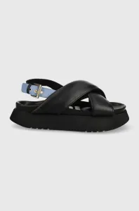 Kožené sandály Inuikii Crossed Print Inuikii Platform dámské, černá barva, na platformě #4002072