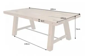 Estila Industriální jídelní stůl Roseville z masivního dřeva 200cm