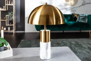 Estila Jedinečná art-deco stolní lampa Jaspeado ve zlatém kovovém provedení s mramorovým základem 52cm