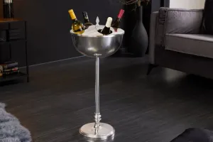 Estila Designová stříbrná nádoba na chlazení vína Perlea z kovu s elegantin pokrývkou 81cm