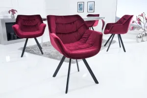 Estila Stylová sametová židle Antik červená