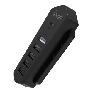 Herní ovladač iPega P5036 redukce USB/USB-C HUB pro PS5 6v1 Black