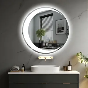 IREDA Koupelnové zrcadlo s LED osvětlením, kulaté, 70 cm #5240341