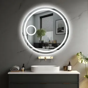 IREDA Koupelnové zrcadlo s LED osvětlením, kulaté, 70 cm #5240311