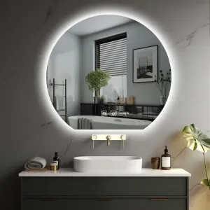 IREDA Koupelnové zrcadlo s LED osvětlením, kulaté, 70 cm #5240309