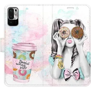 iSaprio flip pouzdro Donut Worry Girl pro Xiaomi Redmi Note 10 5G
