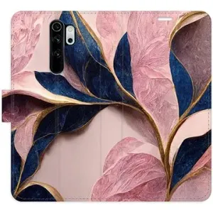 iSaprio flip pouzdro Pink Leaves pro Xiaomi Redmi Note 8 Pro