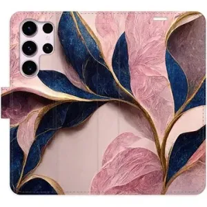 iSaprio flip pouzdro Pink Leaves pro Samsung Galaxy S23 Ultra