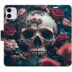 iSaprio flip pouzdro Skull in Roses 02 pro iPhone 11