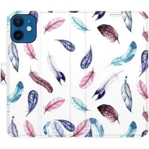 iSaprio flip pouzdro Colorful Feathers pro iPhone 12 mini