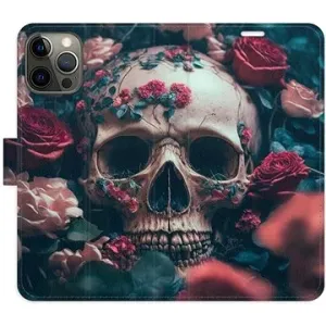 iSaprio flip pouzdro Skull in Roses 02 pro iPhone 12/12 Pro