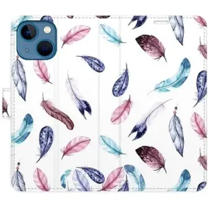 iSaprio flip pouzdro Colorful Feathers pro iPhone 13 mini