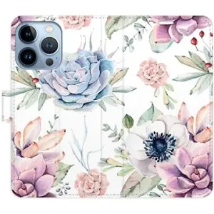 iSaprio flip pouzdro Succulents Pattern pro iPhone 13 Pro