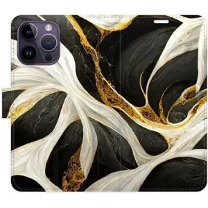 iSaprio flip pouzdro BlackGold Marble pro iPhone 14 Pro Max