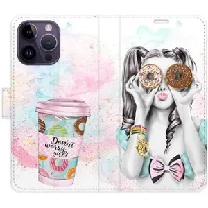 iSaprio flip pouzdro Donut Worry Girl pro iPhone 14 Pro Max