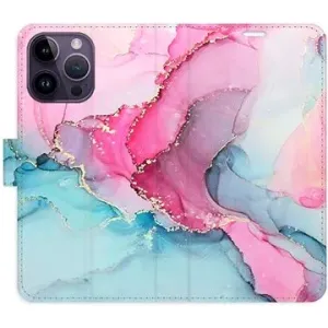 iSaprio flip pouzdro PinkBlue Marble pro iPhone 14 Pro Max