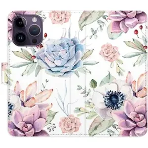 iSaprio flip pouzdro Succulents Pattern pro iPhone 14 Pro Max