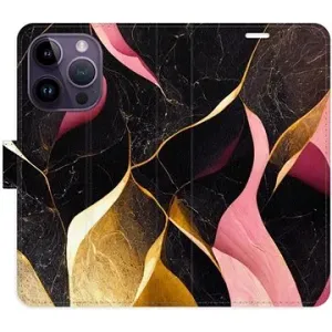 iSaprio flip pouzdro Gold Pink Marble 02 pro iPhone 14 Pro