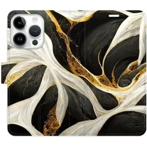 iSaprio flip pouzdro BlackGold Marble pro iPhone 15 Pro