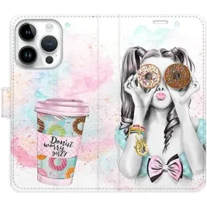 iSaprio flip pouzdro Donut Worry Girl pro iPhone 15 Pro