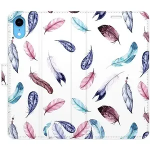 iSaprio flip pouzdro Colorful Feathers pro iPhone XR