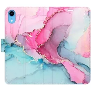 iSaprio flip pouzdro PinkBlue Marble pro iPhone XR