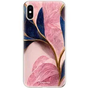 iSaprio Pink Blue Leaves pro iPhone XS