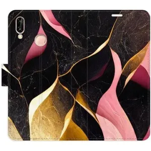 iSaprio flip pouzdro Gold Pink Marble 02 pro Huawei P20 Lite