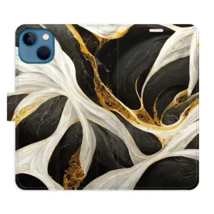 Flipové pouzdro iSaprio - BlackGold Marble - iPhone 13