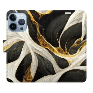 Flipové pouzdro iSaprio - BlackGold Marble - iPhone 13 Pro
