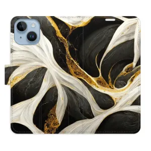 Flipové pouzdro iSaprio - BlackGold Marble - iPhone 14