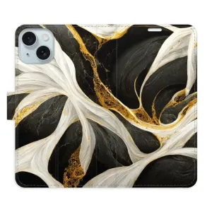 Flipové pouzdro iSaprio - BlackGold Marble - iPhone 15 Plus