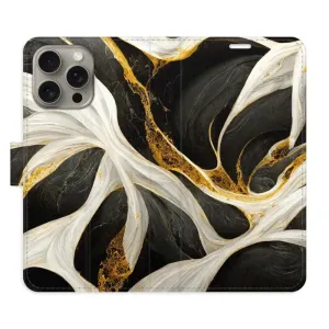 Flipové pouzdro iSaprio - BlackGold Marble - iPhone 15 Pro Max