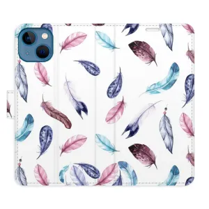 Flipové pouzdro iSaprio - Colorful Feathers - iPhone 13
