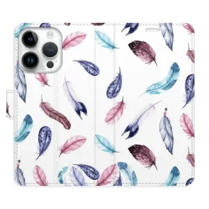 Flipové pouzdro iSaprio - Colorful Feathers - iPhone 15 Pro