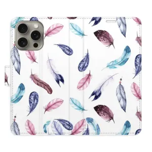 Flipové pouzdro iSaprio - Colorful Feathers - iPhone 15 Pro Max