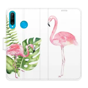 Flipové pouzdro iSaprio - Flamingos - Huawei P30 Lite