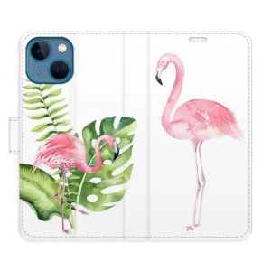 Flipové pouzdro iSaprio - Flamingos - iPhone 13 mini