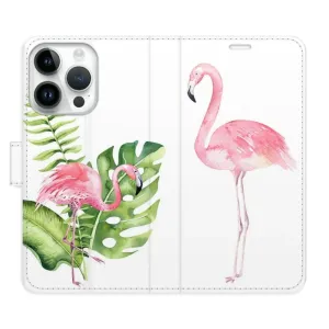 Flipové pouzdro iSaprio - Flamingos - iPhone 15 Pro