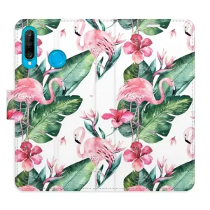 Flipové pouzdro iSaprio - Flamingos Pattern - Huawei P30 Lite