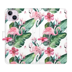 Flipové pouzdro iSaprio - Flamingos Pattern - iPhone 14 Plus