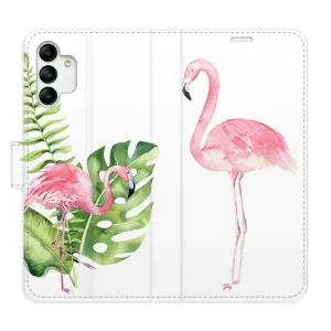 Flipové pouzdro iSaprio - Flamingos - Samsung Galaxy A04s