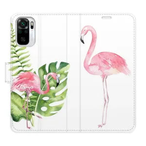 Flipové pouzdro iSaprio - Flamingos - Xiaomi Redmi Note 10 / Note 10S