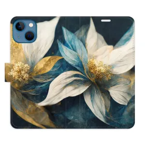 Flipové pouzdro iSaprio - Gold Flowers - iPhone 13