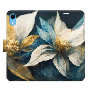 Flipové pouzdro iSaprio - Gold Flowers - iPhone XR