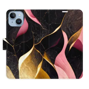 Flipové pouzdro iSaprio - Gold Pink Marble 02 - iPhone 14